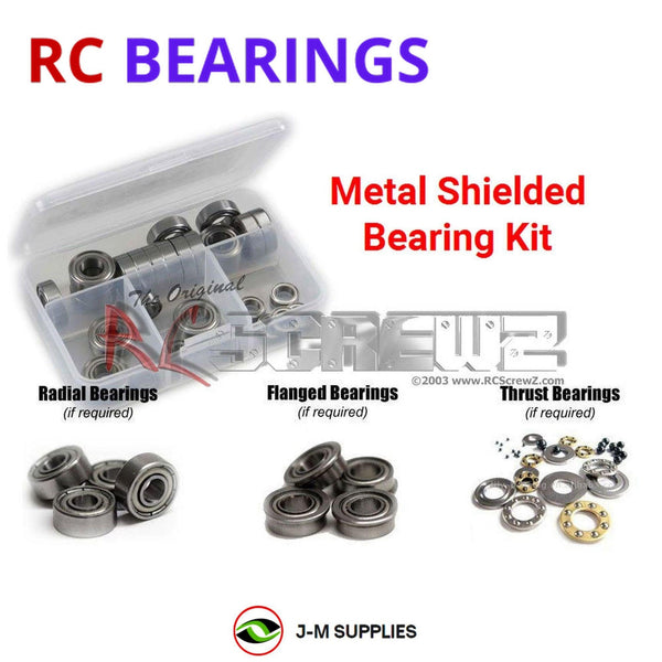 Representative image of an RCScrewZ metal-shielded bearing kit for Serpent Viper 977e EVO2 1/8 #904003; exact bearing sizes and quantities vary by RC model.
