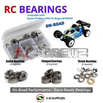 J-M SUPPLIES RC Parts Store - RCScrewZ Metal Shielded Bearings spk001b for Sparko F8 Nitro 1/8th Pro Buggy (#F80001) | KIT
