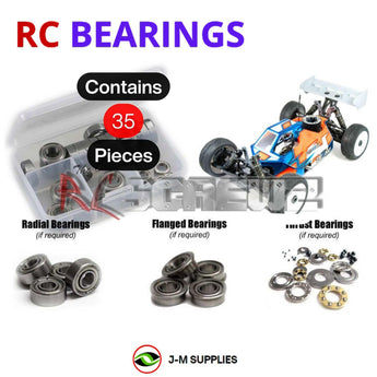 J-M SUPPLIES RC Parts Store - RCScrewZ Metal Shielded Bearing Kit tek032b for Tekno RC NB48 2.2 1/8 Nitro 4WD Competition Buggy (#TKR9305) | SET