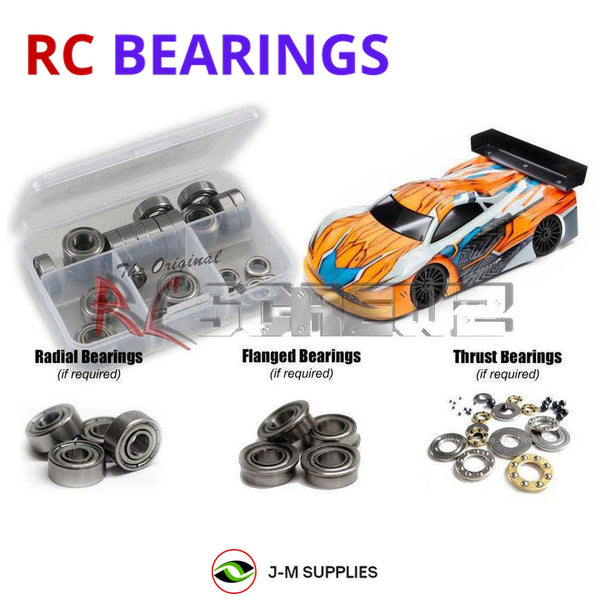 Representative image of an RCScrewZ metal-shielded bearing kit for Team XRAY GTXe 2023 1/8 Electric On-Road GT Car (350604); exact bearing sizes and quantities vary by RC model.