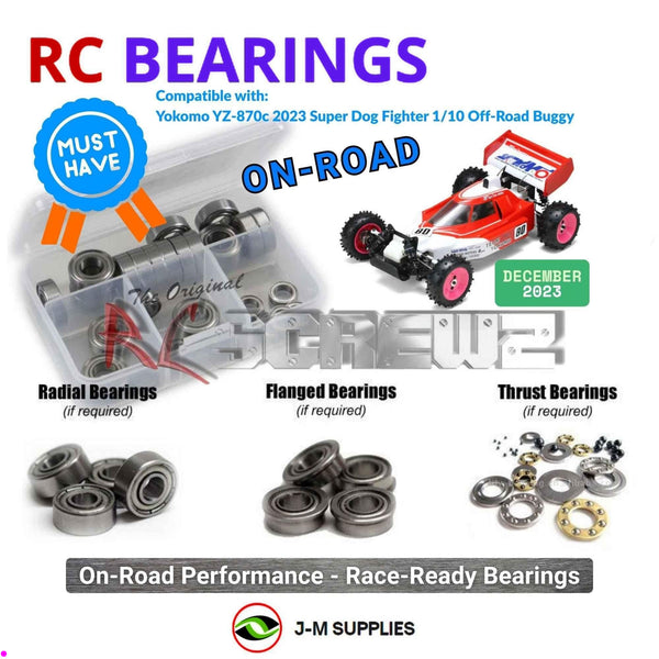 J-M SUPPLIES RC Parts Store - RCScrewZ Metal Shielded Bearings yok064b for Yokomo YZ-870c 2023 Super Dog Fighter 1/10 Buggy | SET