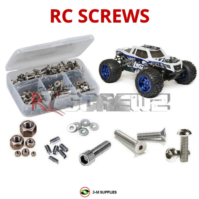 J-M SUPPLIES - RCScrewZ Metric Stainless Screw Kit los100m for Losi LST 3XL-E 1/8 Monster Truck (#LOS04015) | RCX - 