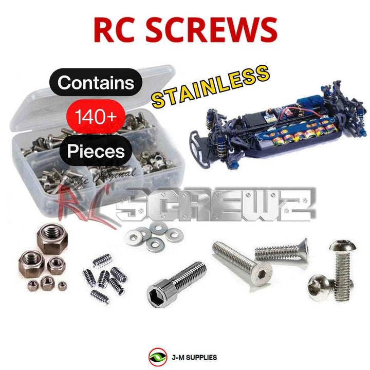 Representative image of an RCScrewZ stainless steel metric conversion screw kit for Team Associated RC10TC3 1/10 Electric 4WD TC (3030, 3035, 3040); exact kit contents vary by RC model.
