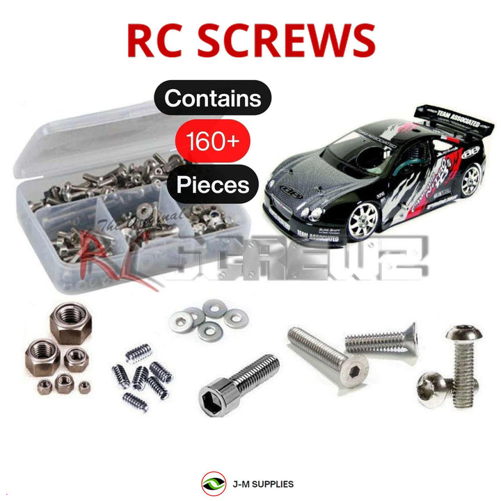 Representative image of an RCScrewZ stainless steel metric conversion screw kit for Team Associated Nitro TC3 1/10 Nitro 4WD Touring Car (2034, 2035); exact kit contents vary by RC model.