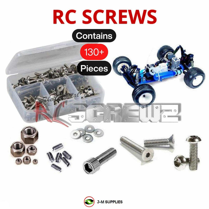 Representative image of an RCScrewZ stainless steel metric conversion screw kit for Team Associated RC10GT RTR 1/10 Nitro Truck (7050, 7051, 7056); exact kit contents vary by RC model.