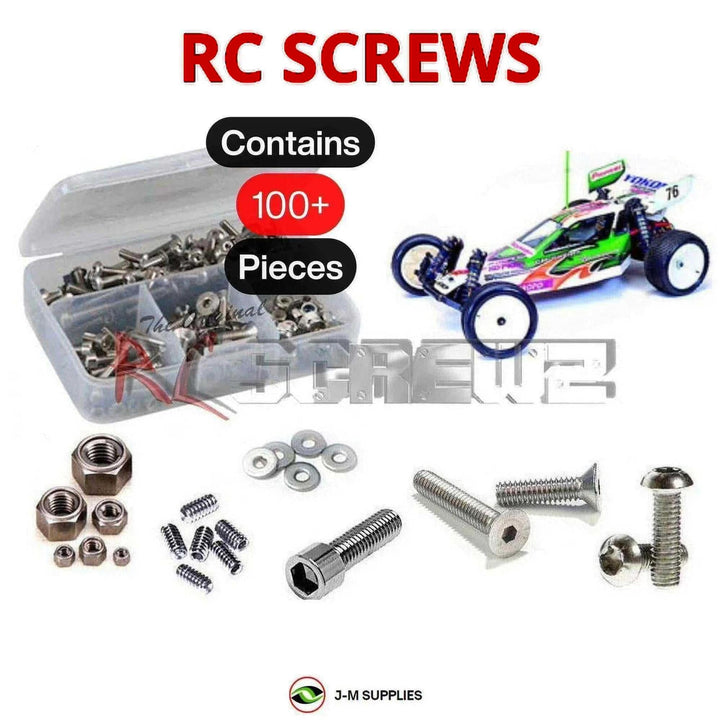 Representative image of an RCScrewZ stainless steel metric conversion screw kit for Team Associated RC10B3 B3 1/10 Electric Buggy (9003, 9043); exact kit contents vary by RC model.