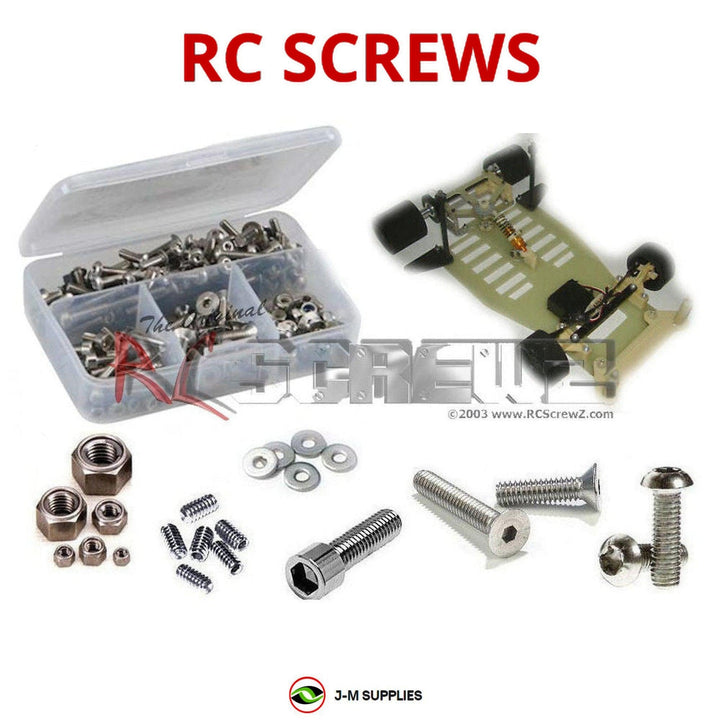 Representative image of an RCScrewZ stainless steel metric conversion screw kit for Team Associated RC10L4 10L4 1/10 Electric 2WD Pan Car (8019); exact kit contents vary by RC model.