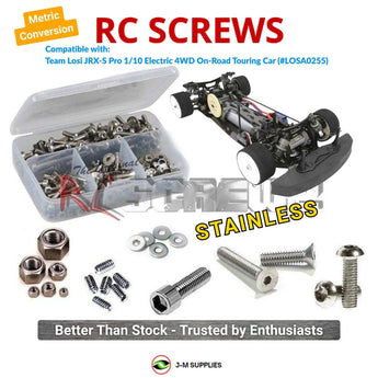 J-M SUPPLIES RC Parts Store - RCScrewZ Metric Stainless Steel Screw Kit los020m for Team Losi JRX-S Pro 1/10 Electric 4WD On-Road Touring Car (Metric Conversion) (LOSA0255) | PRO