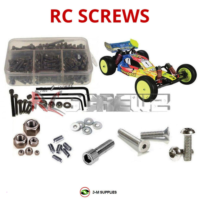Representative image of an RCScrewZ stainless steel metric conversion screw kit for Losi XXX-CR 1/10 Electric 2WD Off-Road Buggy (LOSA0032); exact kit contents vary by RC model.
