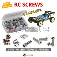 Representative image of an RCScrewZ stainless steel metric conversion screw kit for Losi 8IGHT RTR 1/8 Nitro 4WD Off-Road Buggy (LOS04000); exact kit contents vary by RC model.