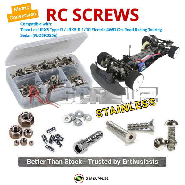 J-M SUPPLIES RC Parts Store - RCScrewZ Metric Stainless Steel Screw Kit los027m for Team Losi JRXS Type-R / JRXS-R 1/10 Electric 4WD On-Road Racing Touring Sedan (Metric Conversion) (LOSK0256) | PRO