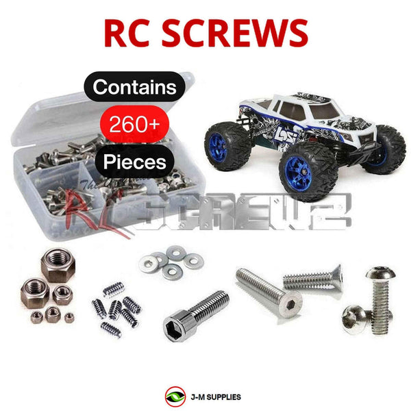 J-M SUPPLIES RC Parts Store - RCScrewZ Metric Stainless Steel Screw Kit los100m for Losi LST 3XL-E RTR Brushless with AVC 1/8 Electric 4WD Monster Truck (Metric Conversion) (LOS04015) | PRO
