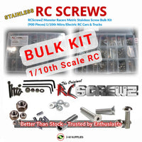 Representative image of an RCScrewZ stainless steel metric conversion screw kit for Universal 1/10 Scale RC Cars & Trucks/Monster Trucks ✅; exact kit contents vary by RC model.