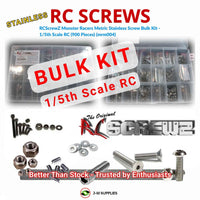 Representative image of an RCScrewZ stainless steel metric conversion screw kit for Universal 1/5 Scale RC Monster Trucks - Buggys & On-Road ✅; exact kit contents vary by RC model.