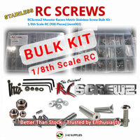 Representative image of an RCScrewZ stainless steel metric conversion screw kit for Universal 1/8 Scale RC Buggys - Truggys & Monster Trucks ✅; exact kit contents vary by RC model.