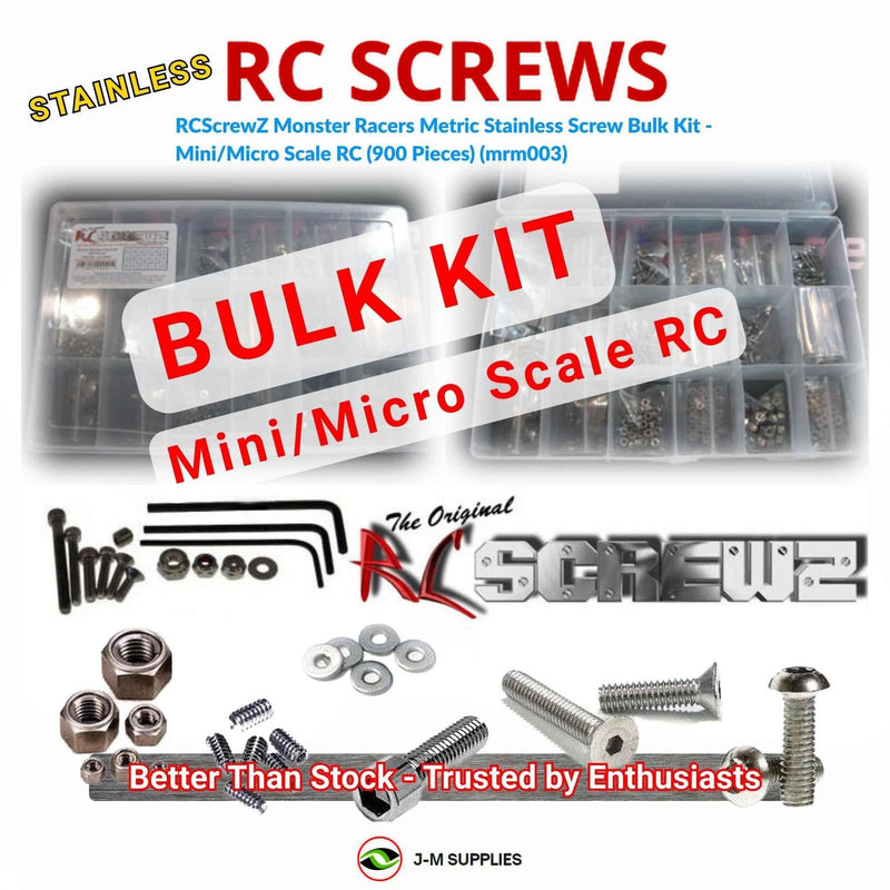 Representative image of an RCScrewZ stainless steel metric conversion screw kit for Universal Mini/Micro Scale RC Cars - Trucks & Racers ✅; exact kit contents vary by RC model.