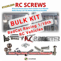 Representative image of an RCScrewZ stainless steel metric conversion screw kit for Universal RedCat Racing 1/10 RC Vehicles On-Road/Off-Road ✅; exact kit contents vary by RC model.