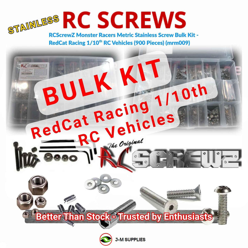 Representative image of an RCScrewZ stainless steel metric conversion screw kit for Universal RedCat Racing 1/10 RC Vehicles On-Road/Off-Road ✅; exact kit contents vary by RC model.