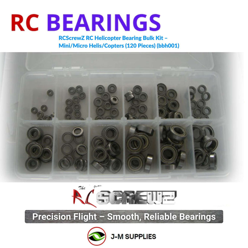RCScrewZ RC Helicopter Bearing Bulk Kit – Mini/Micro Helis/Copters (120 Pieces) (bbh001)