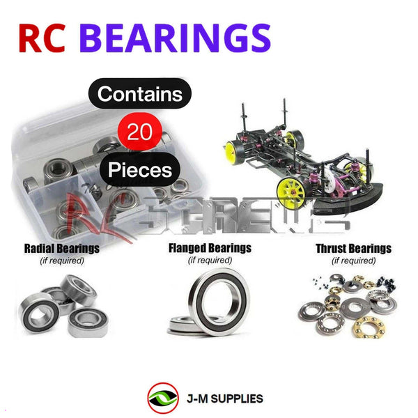 J-M SUPPLIES RC Parts Store - RCScrewZ Rubber Shielded Bearing Kit 3rac001r for 3Racing Sakura D3 CS 1/10 Electric AWD On-Road Drift Car | SET