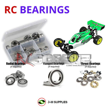 J-M SUPPLIES RC Parts Store - RCScrewZ Rubber Shielded Bearing Kit 3rac003r for 3Racing Cactus 1/10 Electric 2WD Off-Road Buggy | SET