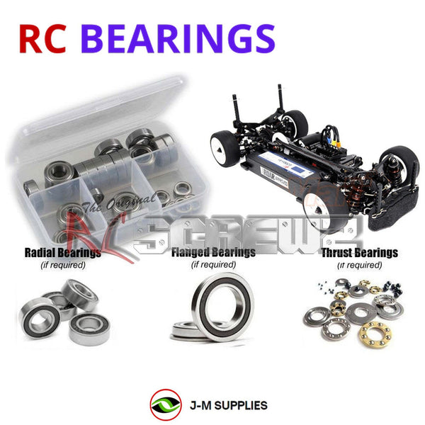 J-M SUPPLIES - RCScrewZ Rubber Shielded Bearing Kit 3rac006r for 3 Racing M4/Pro 4wd RC Car | SET - 