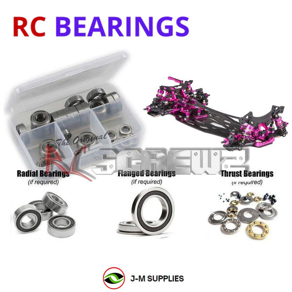 J-M SUPPLIES RC Parts Store - RCScrewZ Rubber Shielded Bearing Kit 3rac008r for 3Racing Sakura FF 2014 1/10 Electric FWD On-Road Touring Car | SET