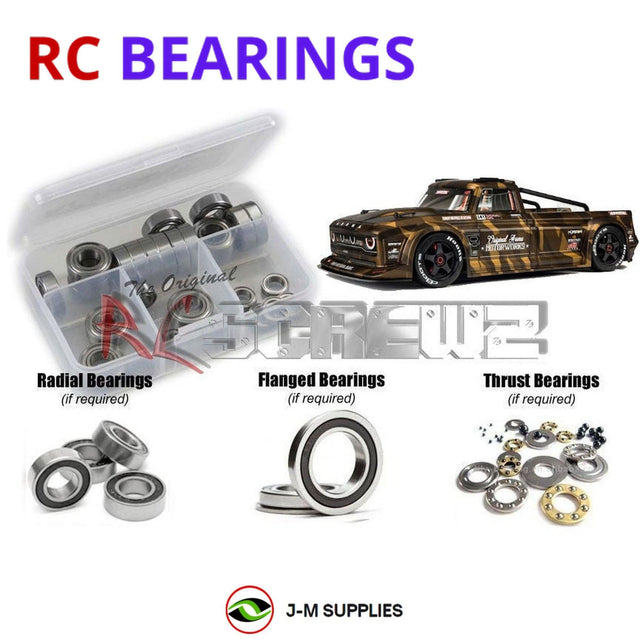 RCScrewZ Rubber Shielded Bearing Kit ara020r for ARRMA Infraction 6S BLX 1/7 Electric 4WD Brushless All-Road Street Bash Truck (ARA109001, 109001) | SET