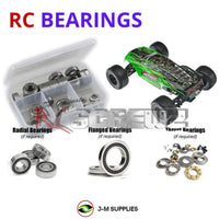 Representative image of an RCScrewZ rubber-sealed bearing kit for ARRMA FAZON Voltage MEGA 1/10 Electric 2WD Speed Truck (AR102664); exact bearing sizes and quantities vary by RC model.