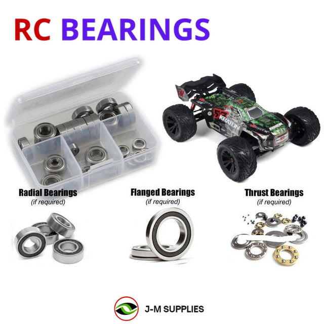 RCScrewZ Rubber Shielded Bearing Kit ara027r for ARRMA Kraton 6S BLX V2 1/8 Electric 4WD Brushless Speed Monster Truck (ARA106015, ARA106018, 106015, 106018) | SET