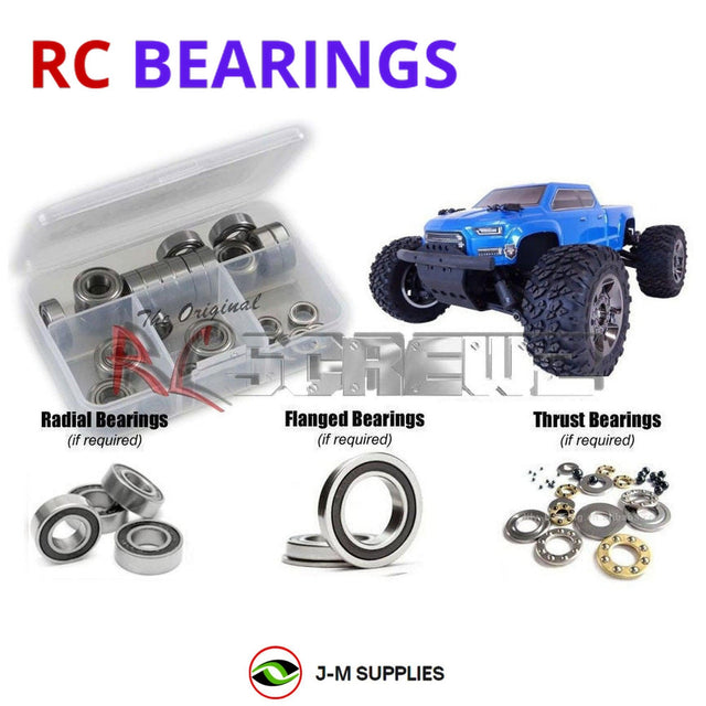 RCScrewZ Rubber Shielded Bearing Kit ara031r for ARRMA Big Rock 3S BLX 1/10 Electric 4WD Brushless Monster Truck (ARA102723, 102723) | SET