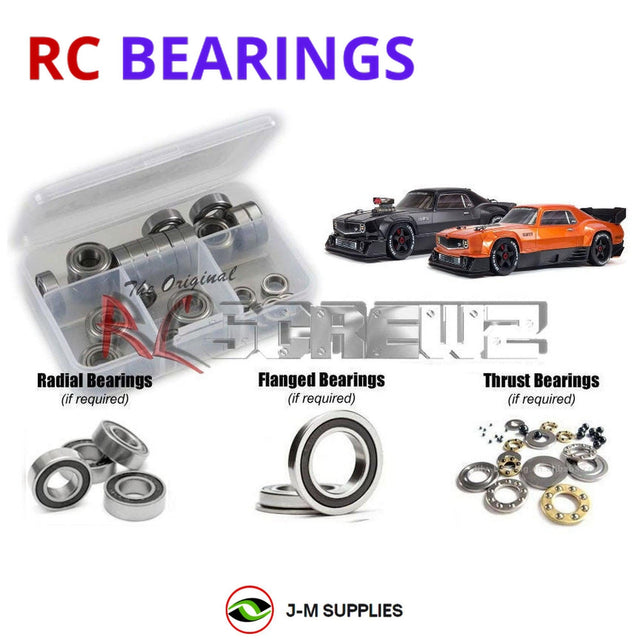 RCScrewZ Rubber Shielded Bearing Kit ara035r for ARRMA Felony 6S BLX 1/7 Electric 4WD Brushless All-Road Street Bash Muscle Car (ARA7617V2, 7617V2) | SET