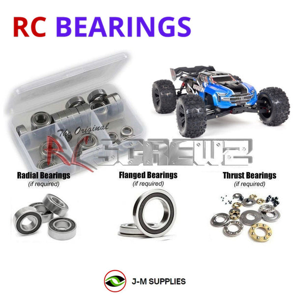J-M SUPPLIES RC Parts Store - RCScrewZ Rubber Shielded Bearing Kit ara038r for ARRMA Kraton 6S BLX V5 1/8 Electric 4WD Brushless Speed Monster Truck (ARA8608V5, 8608V5) | SET