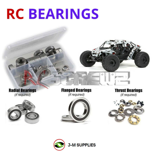 RCScrewZ Rubber Shielded Bearing Kit ara044r for ARRMA Fireteam 6S BLX 1/7 Electric 4WD Brushless Speed Assault Vehicle (ARA7618, ARA7618T1, ARA7618T2, 7618) | SET
