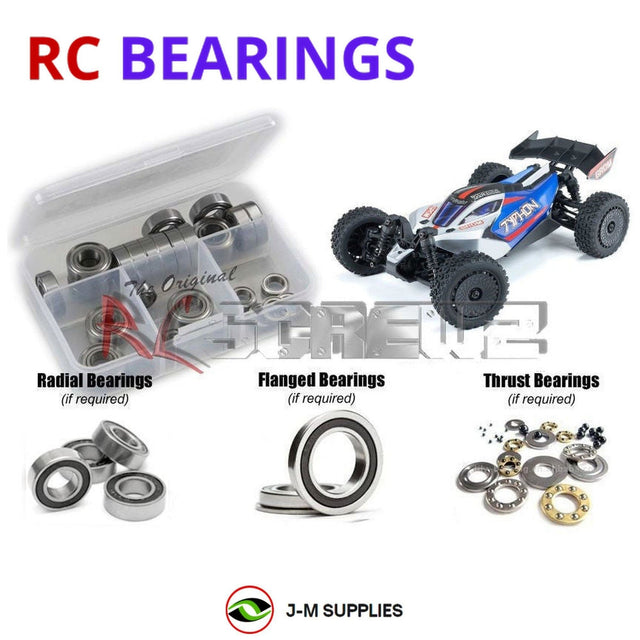 RCScrewZ Rubber Shielded Bearing Kit ara056r for ARRMA Typhon Grom MEGA 380 1/14 Electric 4WD Brushed Buggy (ARA2106, 2106) | SET