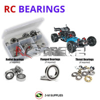 Representative image of an RCScrewZ rubber-sealed bearing kit for ARRMA Raider XL BLX 1/8 2WD Off-Road Buggy (AR102662); exact bearing sizes and quantities vary by RC model.