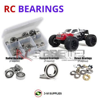 J-M SUPPLIES - RCScrewZ Rubber Shielded Bearing Kit arrm002r for Arrma RC Granite BLS 1/10th RC Car | SET - 