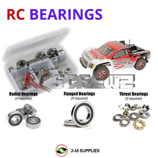 RCScrewZ Rubber Shielded Bearing Kit arrm003r for ARRMA Fury MEGA 1/10 Electric 2WD Brushed Short Course Truck (AR102532, AR102533, 102532, 102533) | SET