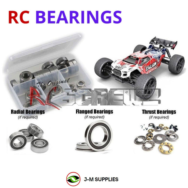 RCScrewZ Rubber Shielded Bearing Kit arrm009r for ARRMA Talion 6S BLX 1/8 Electric 4WD Brushless Speed Truggy (AR106030, 106030) | SET