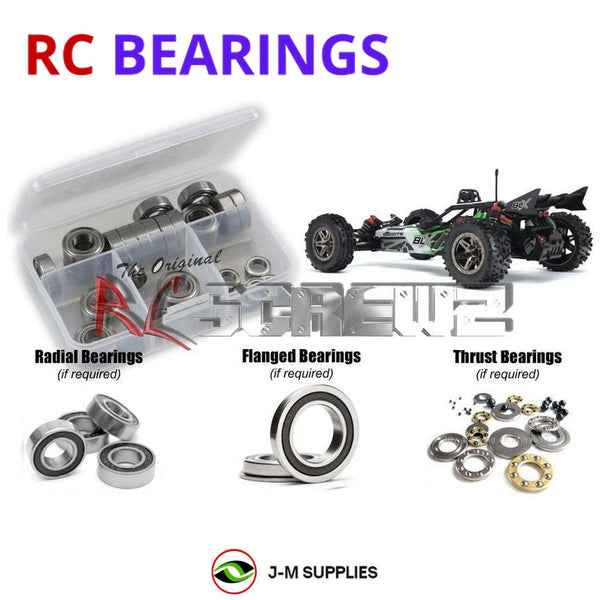 J-M SUPPLIES RC Parts Store - RCScrewZ Rubber Shielded Bearing Kit arrm011r for ARRMA Raider XL BLX 1/8 Electric 2WD Brushless Desert Buggy (AR102646, 102646) | PRO