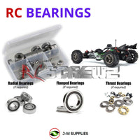 Representative image of an RCScrewZ rubber-sealed bearing kit for ARRMA Raider XL BLX 1/8 Electric 2WD Buggy (AR102646); exact bearing sizes and quantities vary by RC model.