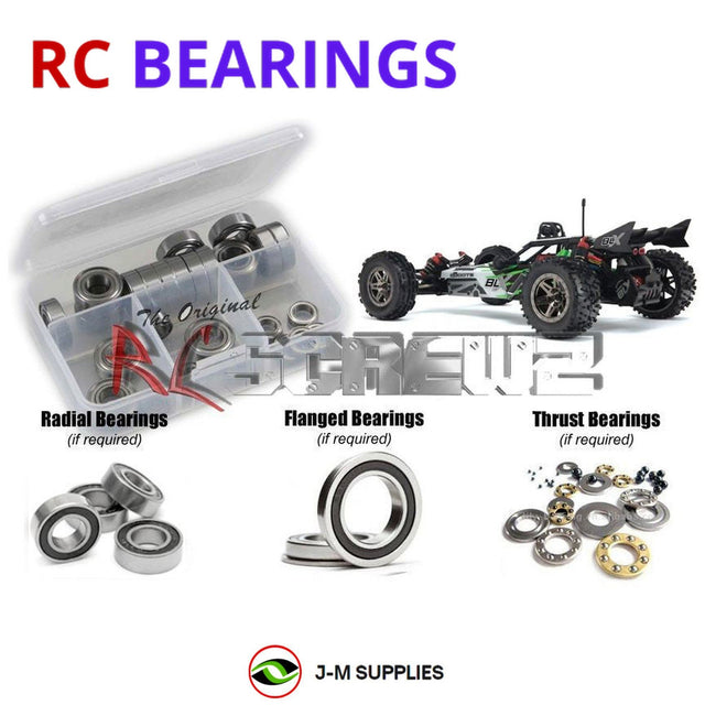 RCScrewZ Rubber Shielded Bearing Kit arrm011r for ARRMA Raider XL BLX 1/8 Electric 2WD Brushless Desert Buggy (AR102646, 102646) | SET
