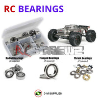 Representative image of an RCScrewZ rubber-sealed bearing kit for ARRMA OUTCAST 6S BLX 1/8 4WD Stunt Truck (ARA106021); exact bearing sizes and quantities vary by RC model.