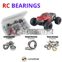 Representative image of an RCScrewZ rubber-sealed bearing kit for ARRMA GRANITE 4X4 MEGA 1/10 Electric 4WD MT (AR102665); exact bearing sizes and quantities vary by RC model.