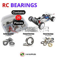 Representative image of an RCScrewZ rubber-sealed bearing kit for Team Associated RC10B6.2 1/10 2WD Buggy (90023); exact bearing sizes and quantities vary by RC model.