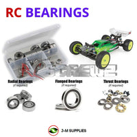 Representative image of an RCScrewZ rubber-sealed bearing kit for Team Associated RC10B6.2D 1/10 2WD Dirt Buggy (90024); exact bearing sizes and quantities vary by RC model.