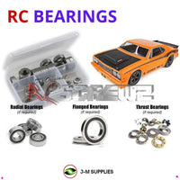 Representative image of an RCScrewZ rubber-sealed bearing kit for Team Associated DR10 1/10 2WD Drag Car (70025, 70028); exact bearing sizes and quantities vary by RC model.