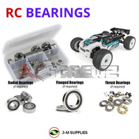 Representative image of an RCScrewZ rubber-sealed bearing kit for Team Associated RC8T3.2e 1/8 Electric 4WD Truggy (80944); exact bearing sizes and quantities vary by RC model.