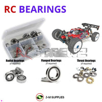 Representative image of an RCScrewZ rubber-sealed bearing kit for Team Associated RC8B4 1/8 Nitro 4WD Buggy (80945); exact bearing sizes and quantities vary by RC model.