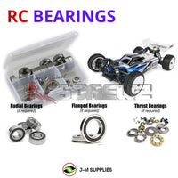 Representative image of an RCScrewZ rubber-sealed bearing kit for Team Associated RC10B74.2 1/10 4WD Buggy (90036); exact bearing sizes and quantities vary by RC model.